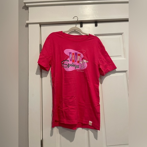 destination PSP Tops - Palm Springs Retro Pink T Shirt by Destination PSP